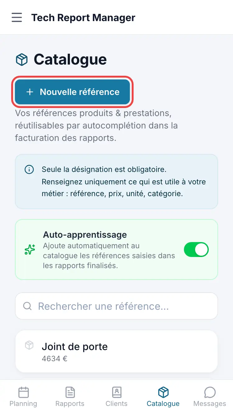 Le catalogue