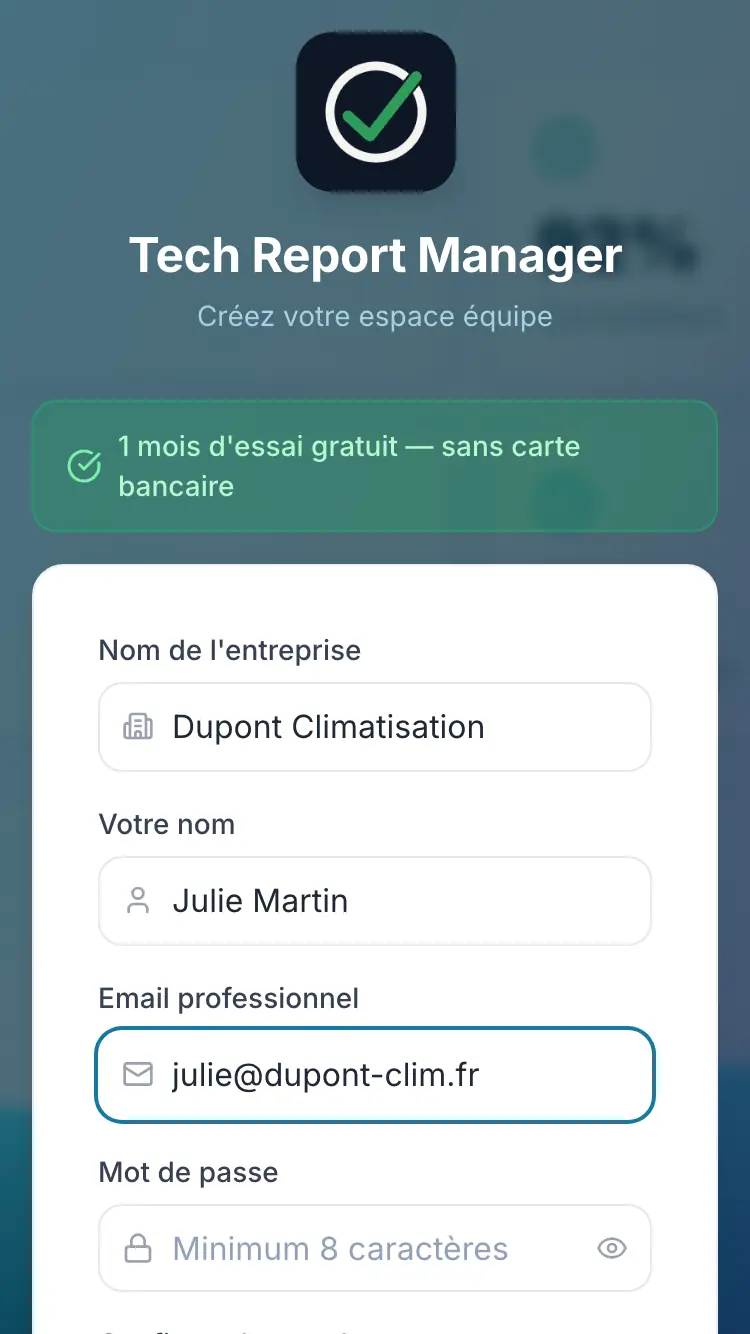 Le formulaire d’inscription