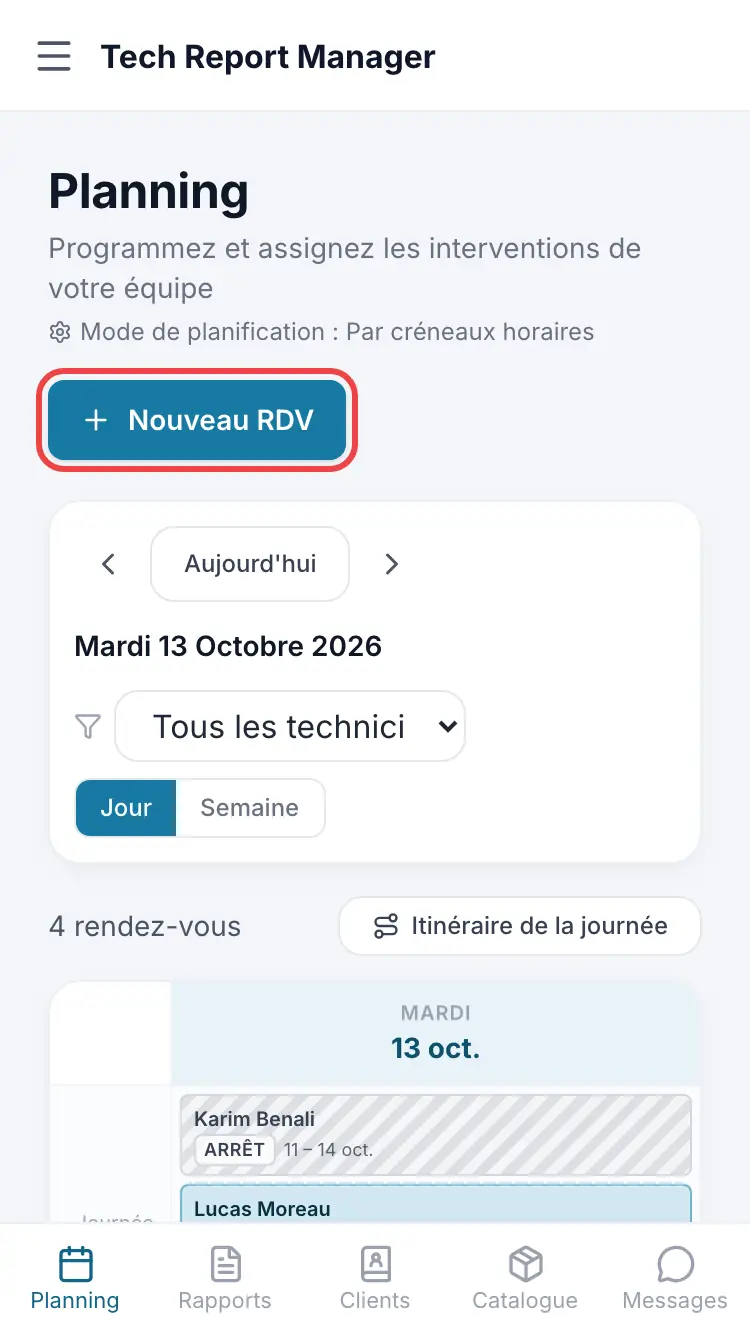 Butonul Programare nouă
