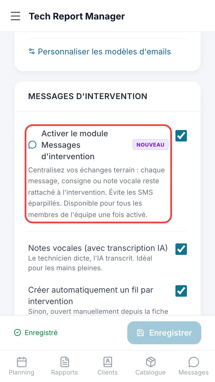 Il modulo Messaggi